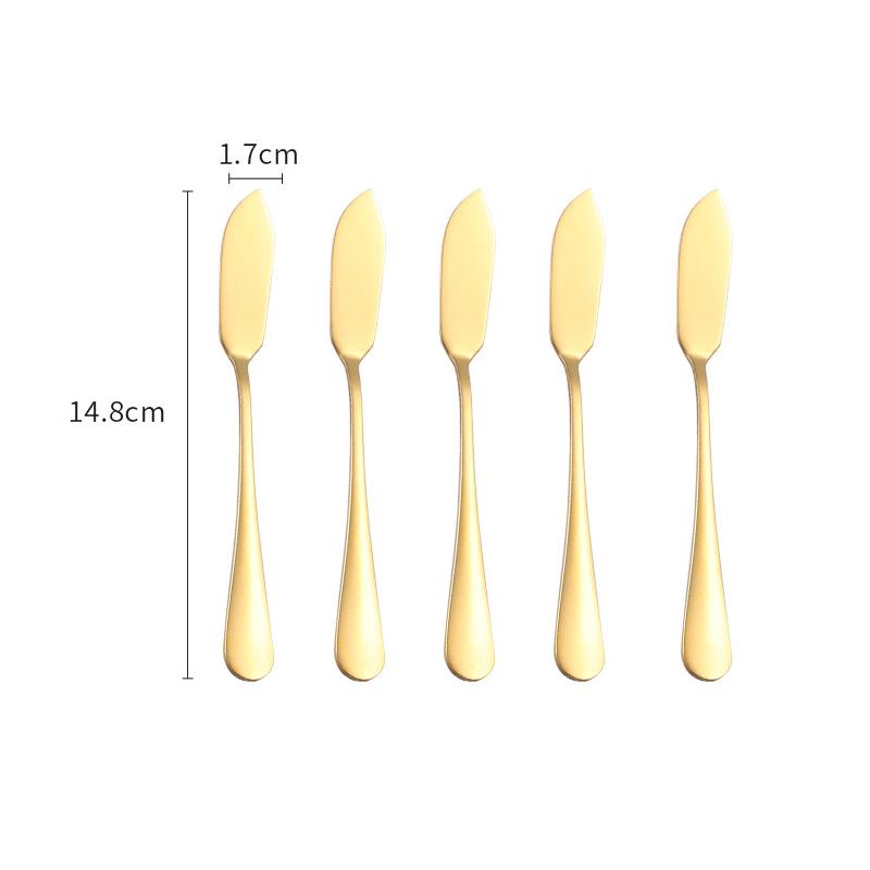 5-Pack Stainless Steel Butter Set Western Household Food Scraper for Bread Jam Spreading Kitchen Utility Cutlery 6