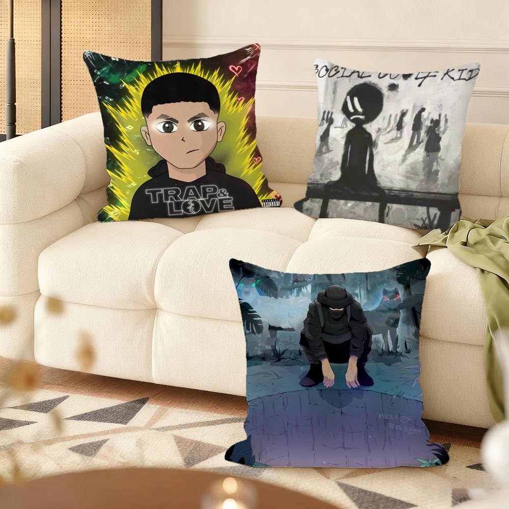 Cushion Cover Silky Short Plush Home Sofa Cushion Cover - Invisible Zipper Home Decoration Rapper B-BENY JR