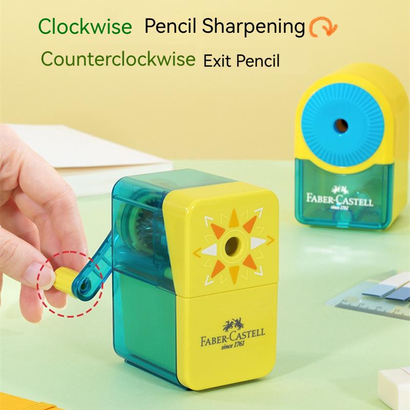 Faber Castell Manual Hand Crank Pencil Sharpener Sharpen 8mm Candy Colors for Student Children Artists Student Office Stationery