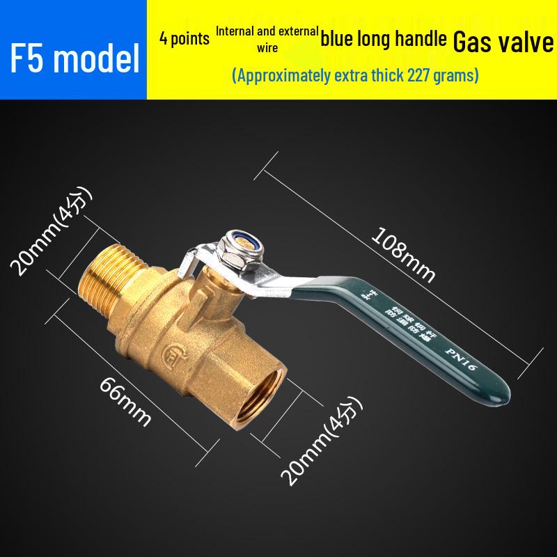 Vollkupfer-Kugelkopf-Gasventil für Erdgas, Innen-/Außengewinde, Warmwasserbereiter-kompatibel, 4 Punkte (DN15)