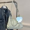 Casual Soft Large Capacity Tote Bag with Wide Strap Decorative Chain for Work Daily Shoulder Purse Use Commute Crossbody Bag
