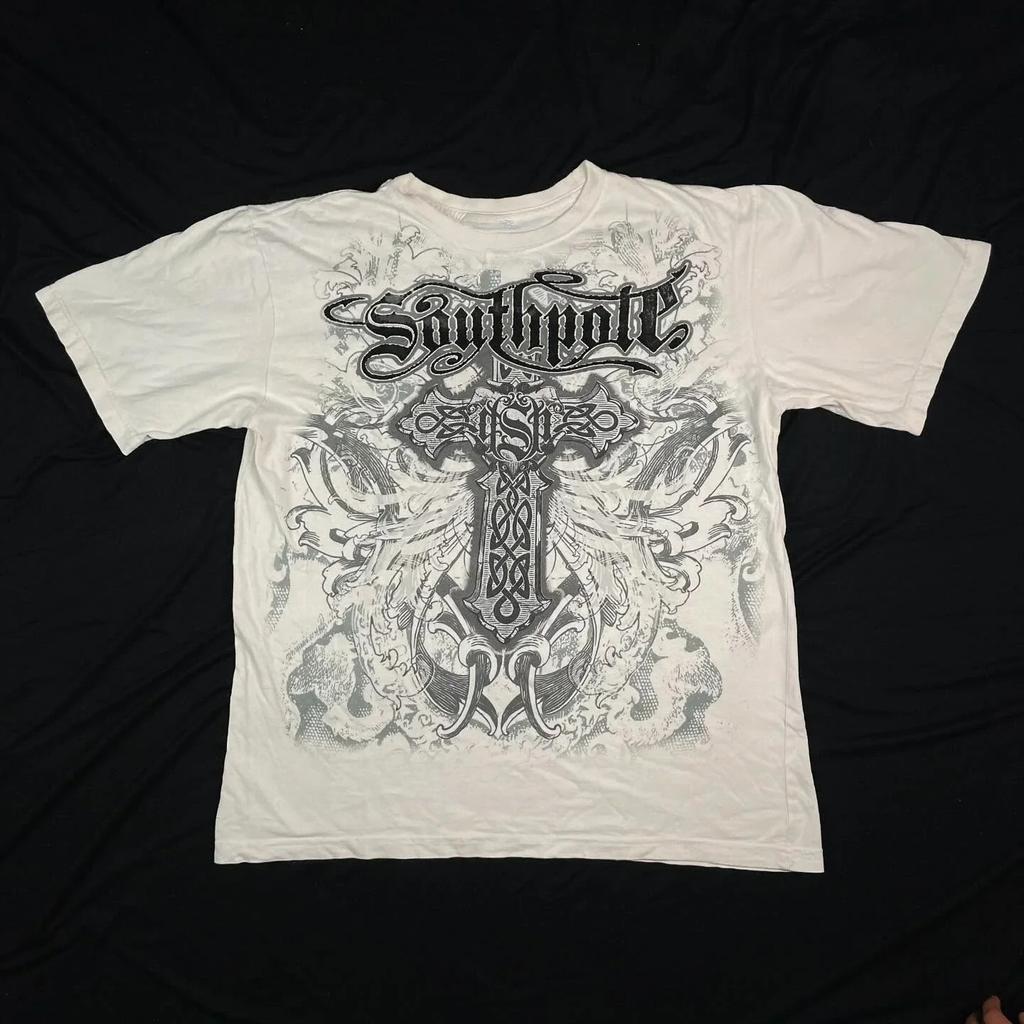 Camiseta Hip Hop Streetwear Mujer Vintage Gráfica Estilo Americano Moda Holgada Tops Lisos Ocio Pareja Manga Corta Ropa