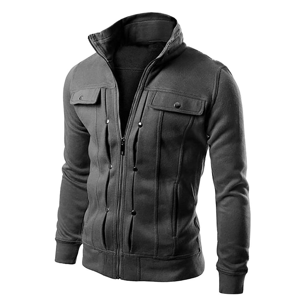 Men's Casual Camouflage Sports Sweatshirt Long Sleeve Zipper Hooded Jacket Coat