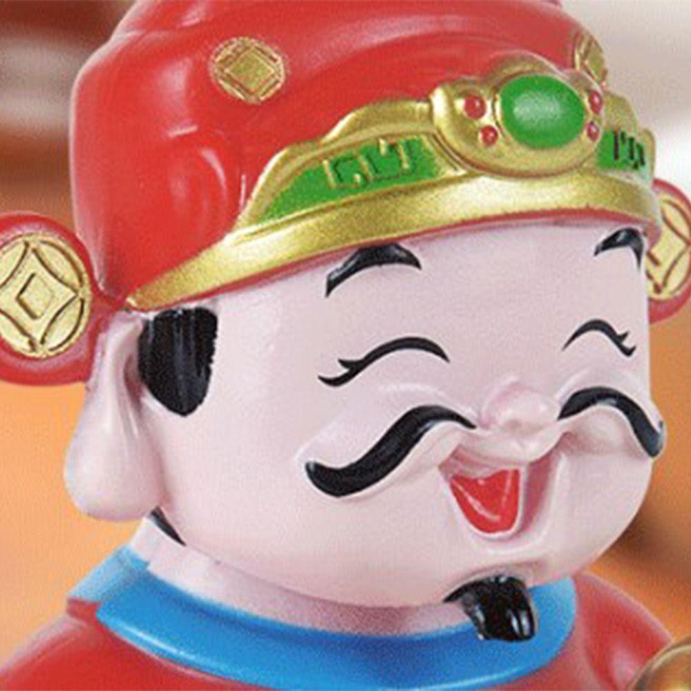 Creative Solar Swinging God of Wealth Shaking Head Auto Interior Decoration  Room Decoration