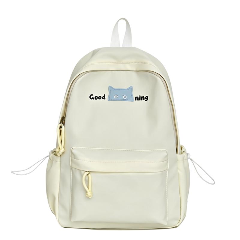 Letter Embroidered Backpack Cartoon College Style Student Schoolbag