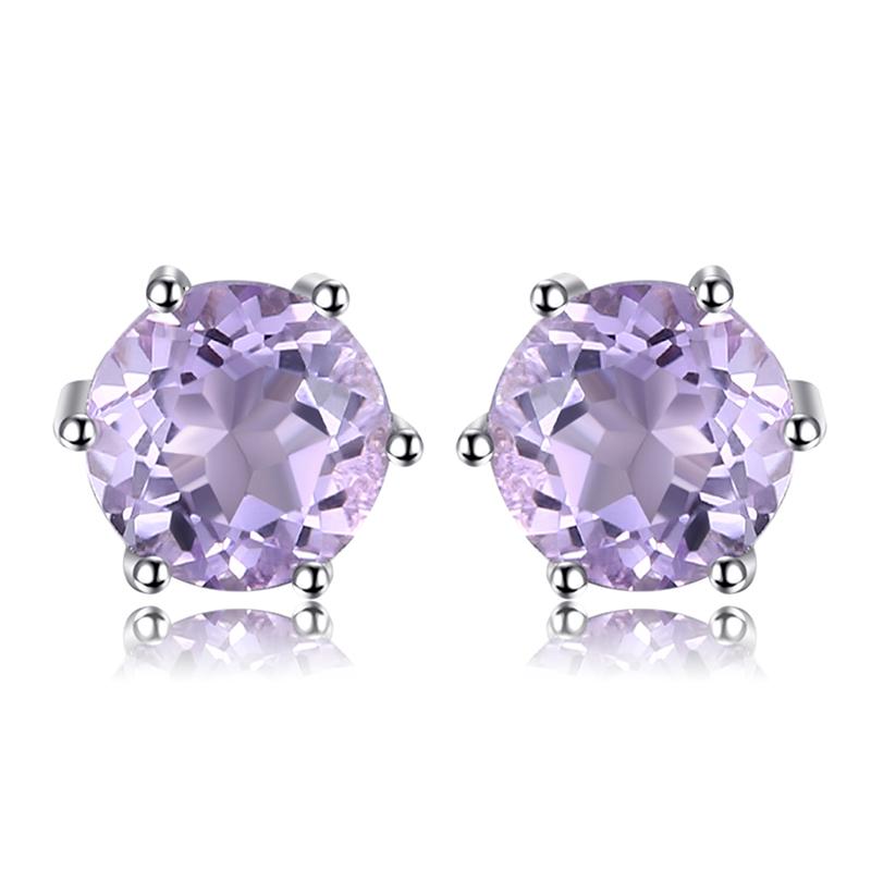 JewelryPalace Round Natural Yellow Citrine 925 Silver Stud Earrings for Women Statement Fashion Gemstone Jewelry Gift