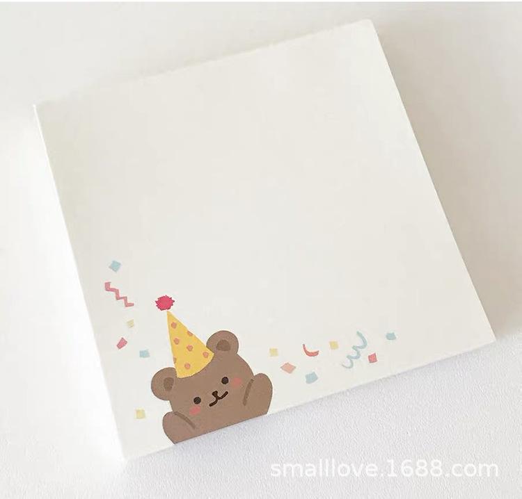 Kawai Ins Korean Little Brown Bear List Plaid Sticky Note Paper Non Stick Book Message 4 Handbook Bears Stationery Supplies