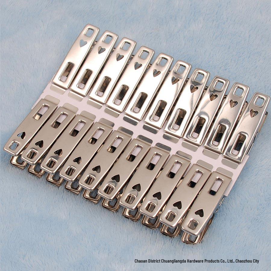 Stainless Steel 5cm Heart-Shaped Nail-Free Flat Clip (1.2 cm)