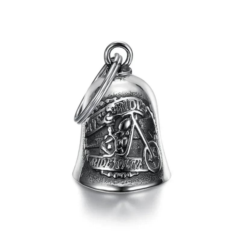 Vintage Punk Wings Motorcycle Character Lucky Bell Pendant Necklace or Keychain Fits All Motorcycle Motorcycle Accessories