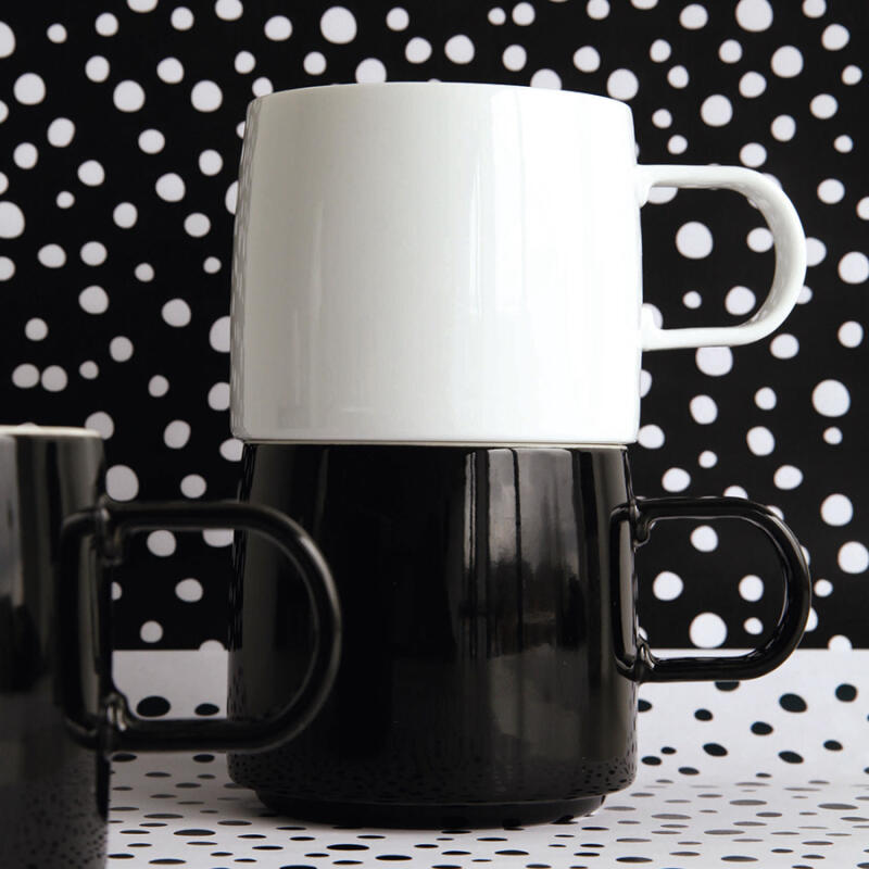Muga Mug 2P Set (White/Black)