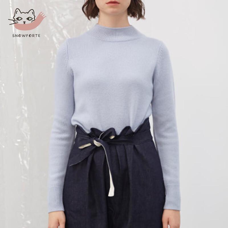Sinuofude Women's Cashmere Blend Semi-High Neck Sweater
