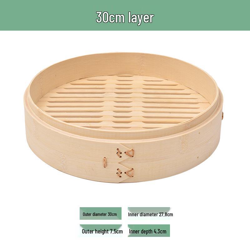 Portable Bamboo Steamer Basket with Lid for Mantou, Baozi, Xiaolongbao – Stackable Woven Design