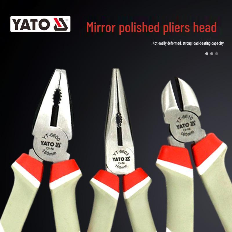 YATO Yiertuo 6" & 8" Needle-Nose, Vise, Wire, Pointed Nose, Oblique Pliers, and Wire Cutters.