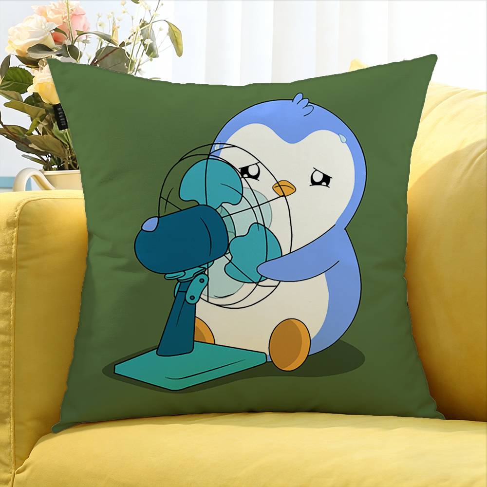Cute Pudgy Penguin Various Sizes Square Pillow Case For Car Home Bedchamber Decor