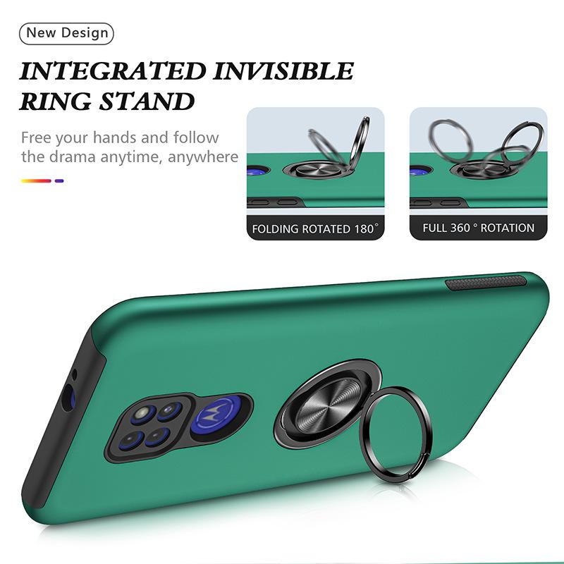 For Motorola Phone Case Solid Color Retro Spray Anti Scratch Car Holder Phone Protective Case