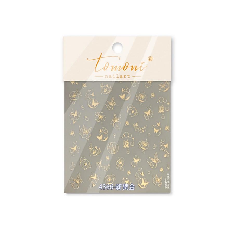 5D embossed nail art sticker high quality Christmas series nail stickers Christmas three-dimensional gold edge bear nail sticker