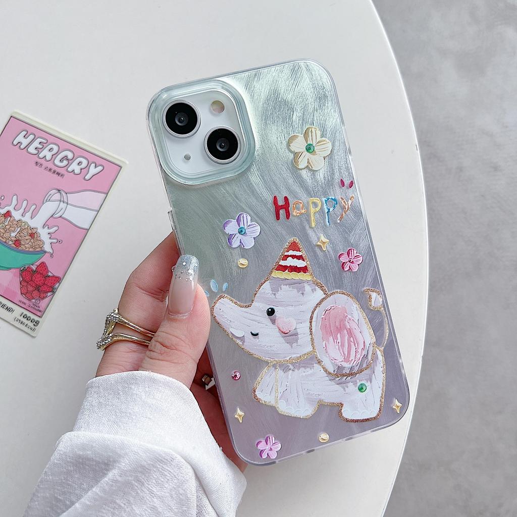 Etui silikonowe Laser Elephant Bunny do Xiaomi Redmi Note 12 11 Samsung A54 A24 A14 Oppo A78 A58 A38 Tecno Spark 10 Funda malowane etui miękkie etui TPU