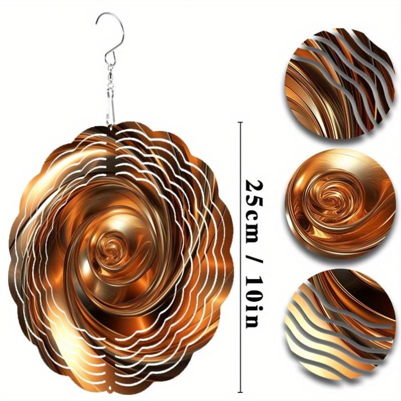 

Ветряной спиннер, Градиентный узор, Кинетический дизайн с питанием от ветра с поворотным крюком на 360°, Металлическая садовая ветряная мельница, Универсальная для всех сезонов 01A