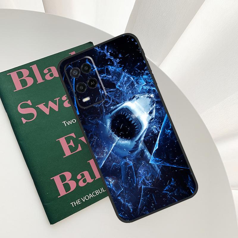 Ferocious Shark Animal Case For Oppo A58 A78 A98 A15 A16 A17 A52 A72 A76 A96 A54 A74 A94 A57 A77 A54S A57S Cover