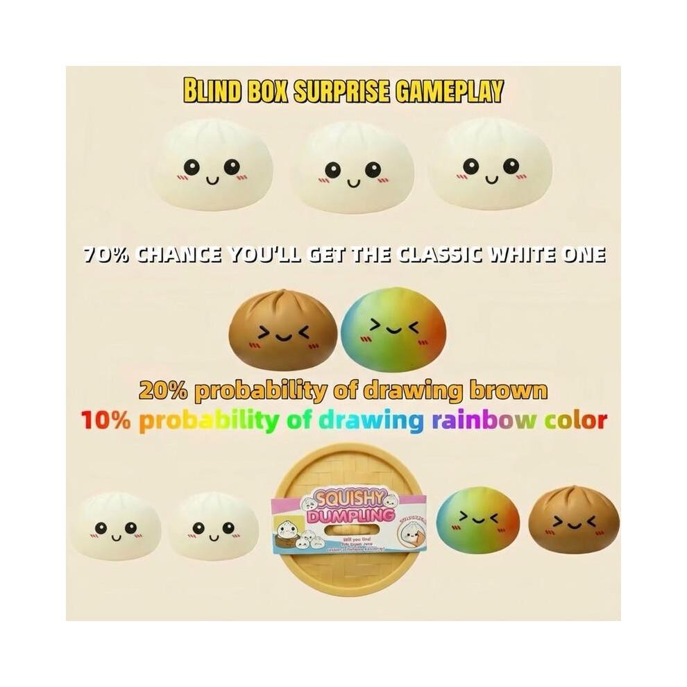 Expressive Big Dumpling Squishy - Blind Box, Mysecret Bun Fidget Toy, Soft TPR Material, Stress Relief, Unboxing Surprise, Random Style Per Pack