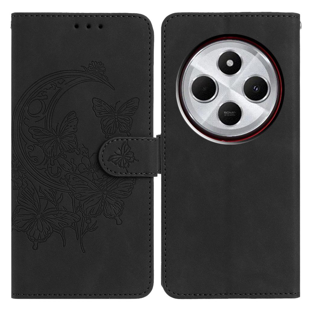 PU Leather Case For Xiaomi Redmi 14C 4G/Redmi A3 Pro 4G/Poco C75 4G Butterfly Flower Imprinted Wallet Stand Phone Cover