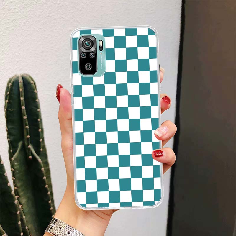 Retro Classic Chess Board Grid Phone Case For Xiaomi Redmi Note 13 14 15 Pro Plus 12S 12 14S 11S 11E 10 10S 11 11T 5G 4G Cover C