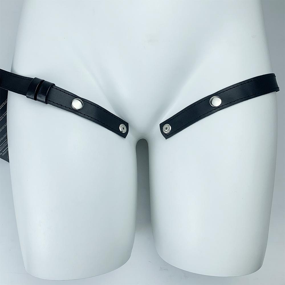 Męska klatka Chastity Anti-Off urządzenie PU skórzany pasek pomocniczy regulowana lina Cock Cage Chastity Lock akcesoria zabawki erotyczne dla dorosłych