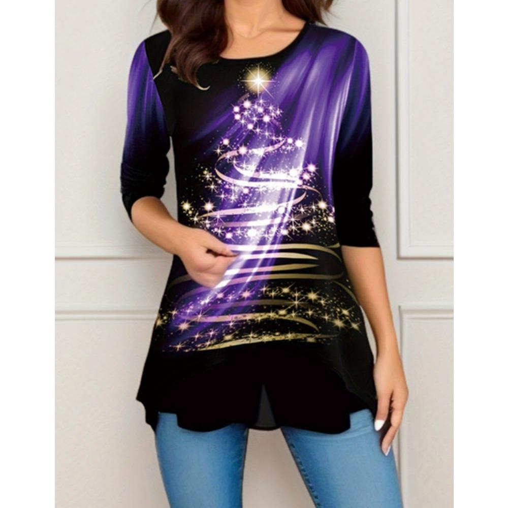 BITCED Women's Fashion Casual Autumn Winter Long Sleeve O-Neck Blouses & Shirts