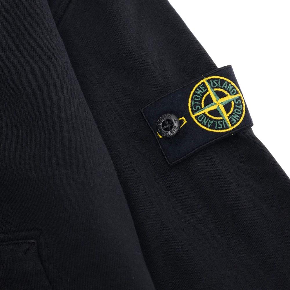 STONE ISLAND Hoodie With Logo Patch Long Sleeve Black Kids Hoodies K1S1661000-12S0040-V0029