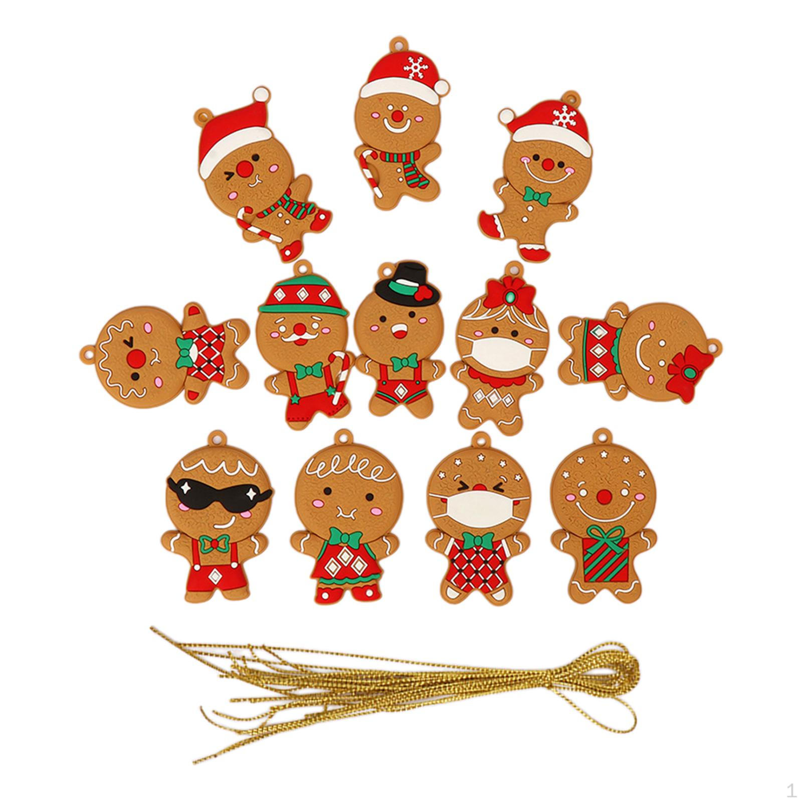 

12PCS PVC Christmas Tree Hanging Ornament Charms Pendant Holiday Home Decor