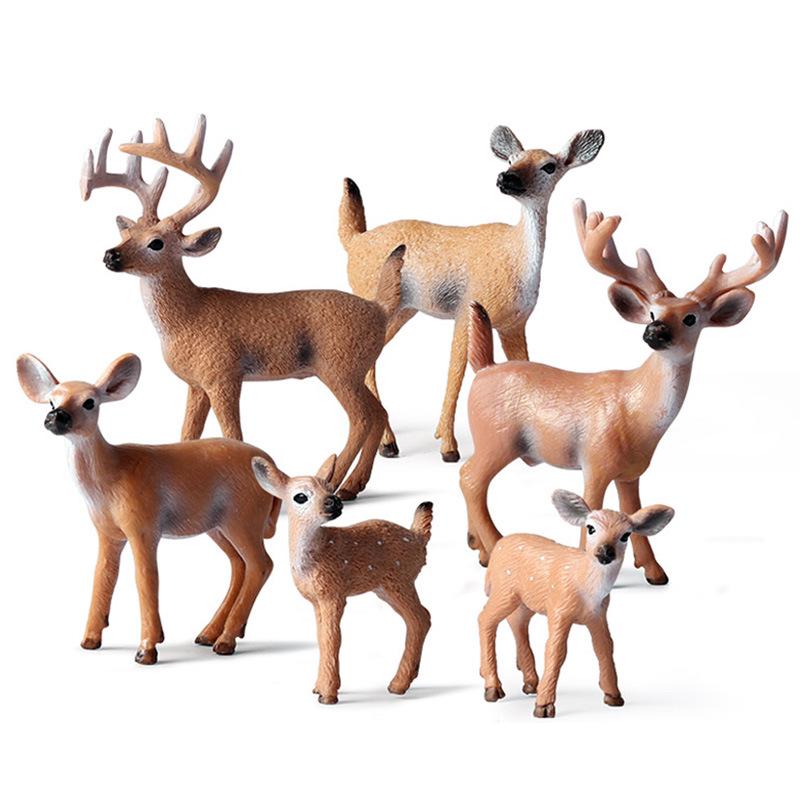Cross-Border Christmas Wildlife Toy Set: White-tailed & Sika Deer Static Model