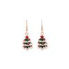 Hot Sale Fashion Personality Christmas Pendant Earrings Alloy Dripping Oil Christmas Snowflake Stud Earrings