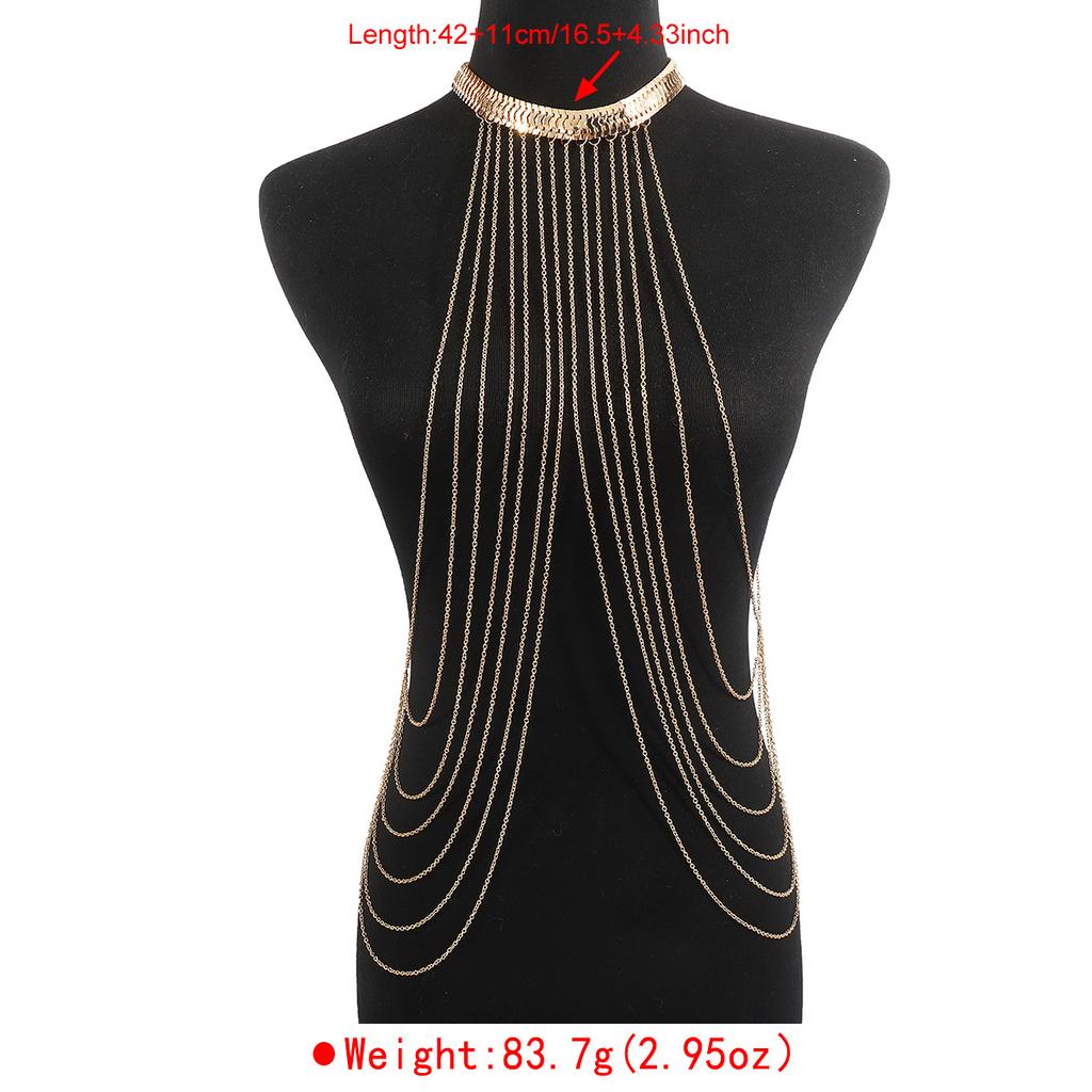 Fashionable Popular Chain Snake Tattoo Body Chain Sexy Multi-layer Beach Metal Texture Bikini Chain