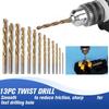 13Pcs Metric Drill Bit Set 3/16 To 1/2 Inch For Glass Metal Tile Concrete Masonry Professional Electric Drilling