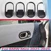 For BMW Mini 2025 2026 Car Accessories Carbon Fiber Style  Inner Door Handle Cover Catch Bowl Trim Ert Bezel Frame Garnish