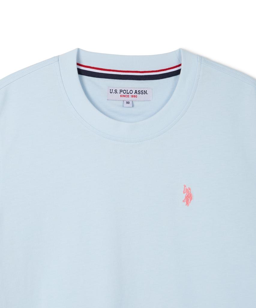 USPOLOASSN Cotton Short Sleeve Round Neck T-Shirt_Sky Blue