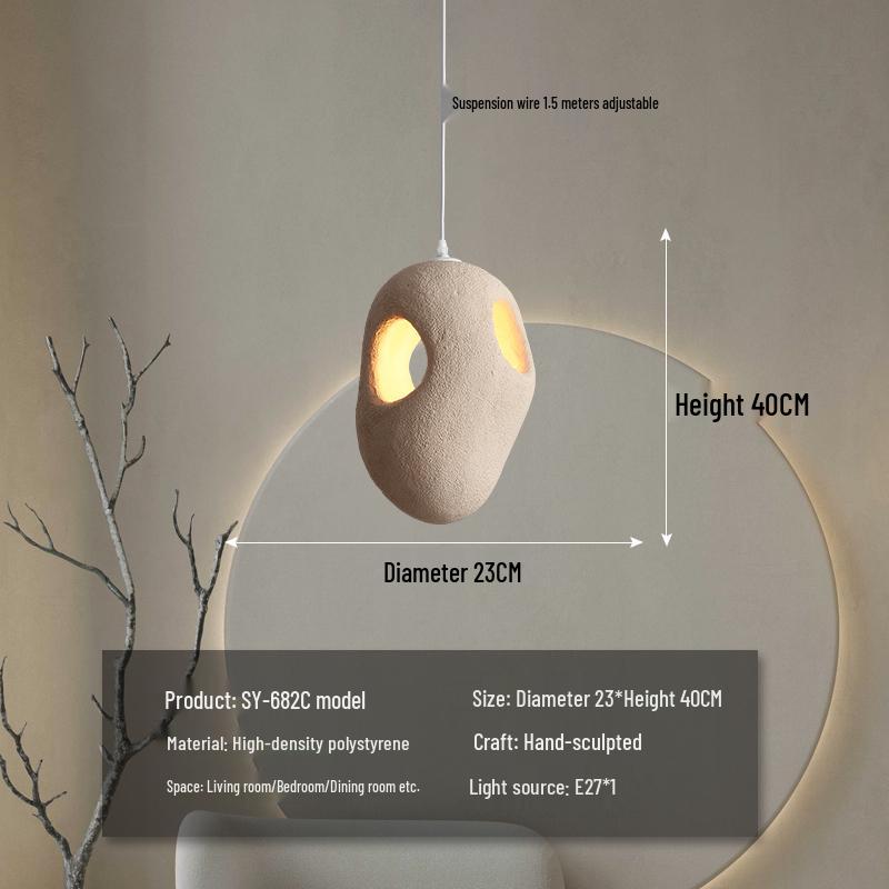 Wabi-Sabi Zen Pendant Light: Retro & Artistic Design for Restaurants, Living Rooms, and Bedrooms