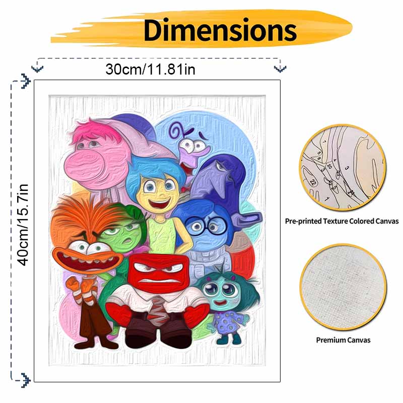 Disney Inside Out Oil Painting Handmade Painting Kit Diy Home Room Decoration Gift