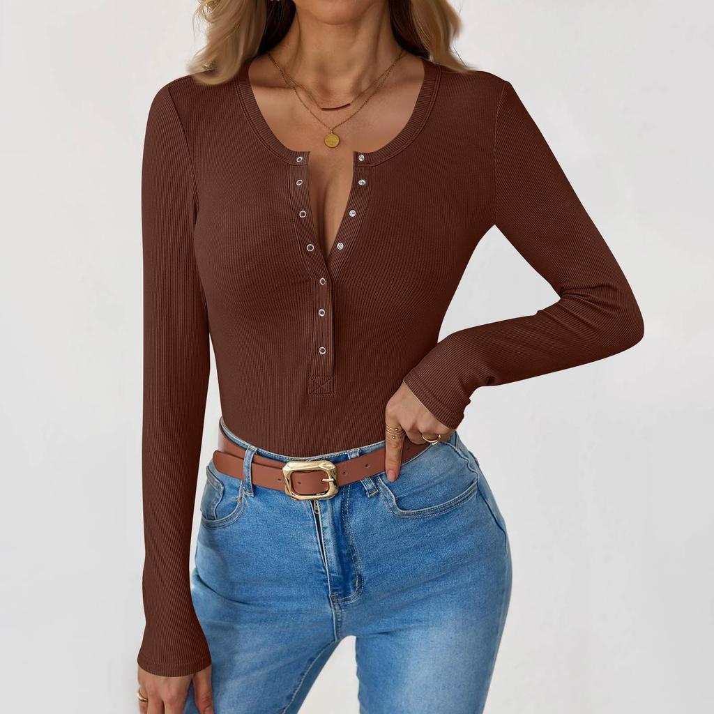 Dámské a zimní tričko se štíhlým dnem Móda Neformální Jednobarevné Pulovr s dlouhým rukávem do U