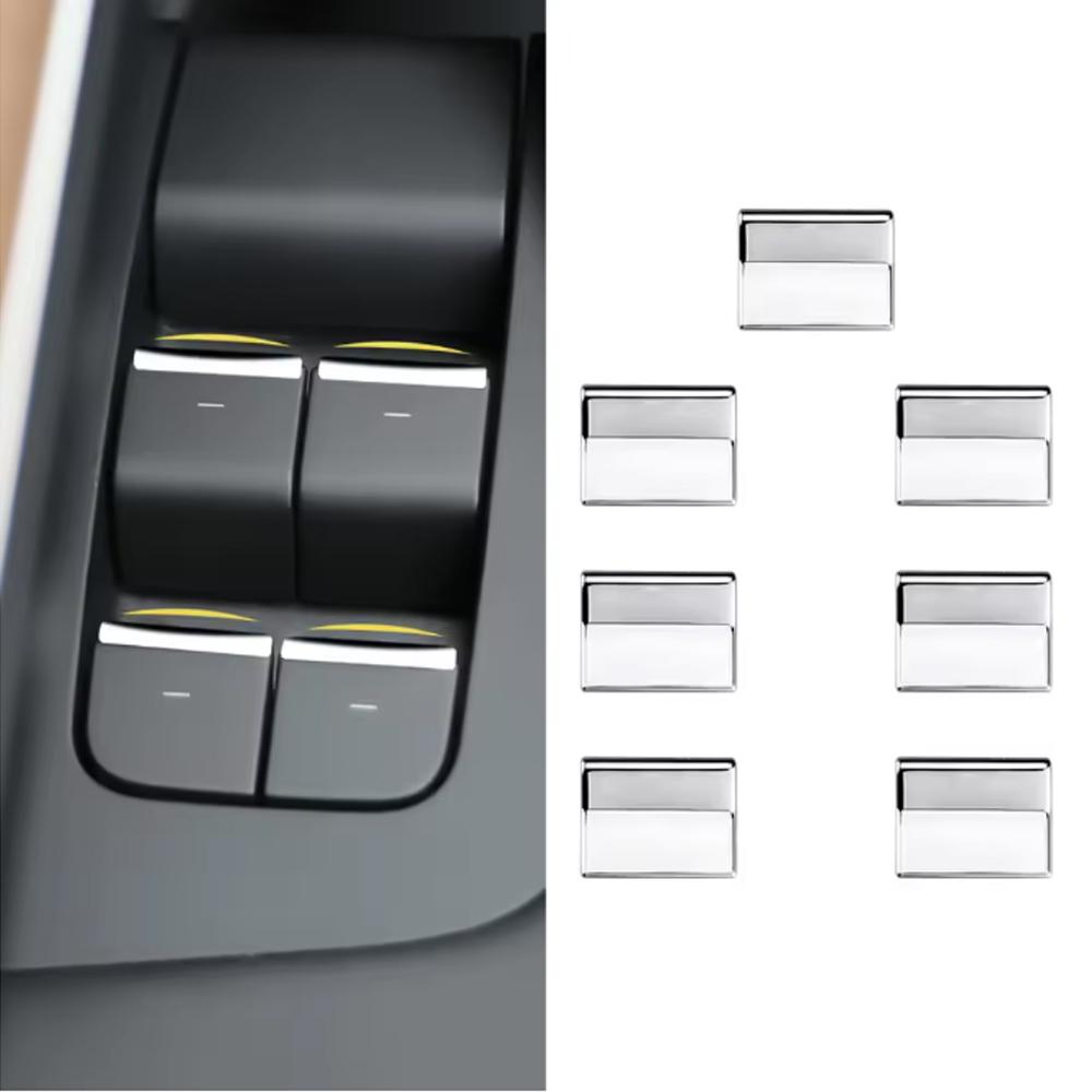 7pcs Car Window Switch Button Cover for Tesla Model Y/3/3+ Highland 2026-2026 Window Lift Button Patch Trim Car Accessories