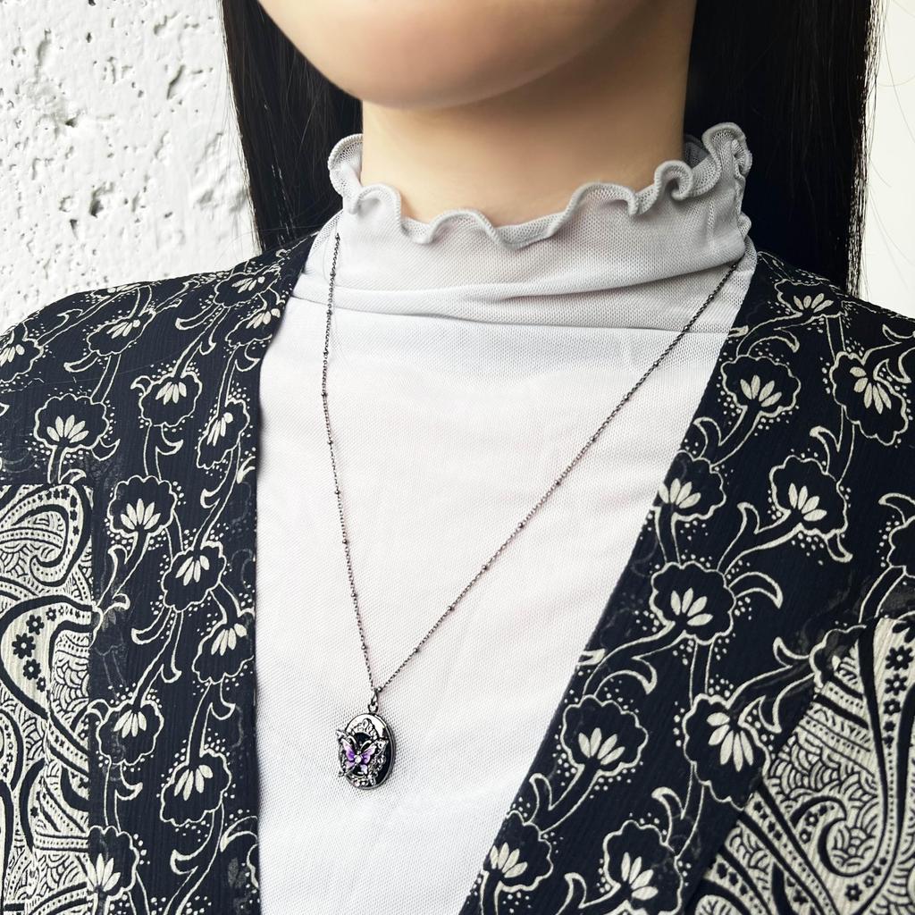 Butterfly motif locket necklace SAMN198650XV [Anna Sui]