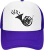French Horn Music Notes Trucker Hat Adjustable Mesh Back Sun Protection Outdoor Cap