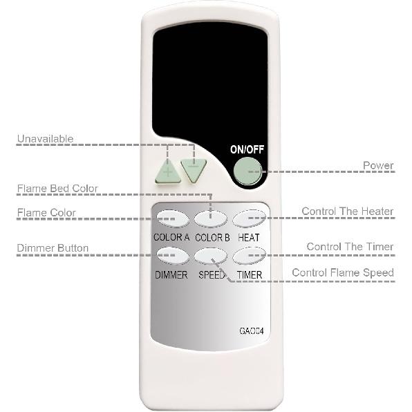 Replacement Remote Control for R.W.Flame Electric Fireplace RFH-6801LC RFH-3001LA RFH-3001LB RFH-3601LA RFH-3601LB RFH-2601LC RH-3001LA RH-3001LB