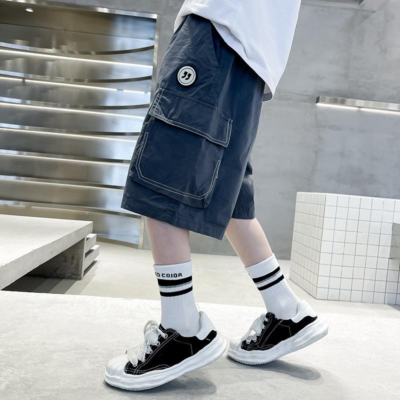 Boys Casual Loose Shorts Summer Kids Handsome Overalls Quarter Pants