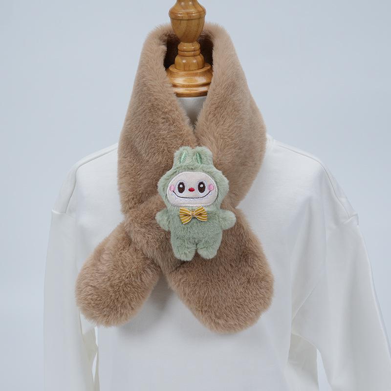 Plüsch-Winter-Schal im koreanischen Stil, Süßer und warmer Nackenschutz für Mädchen und Schülerinnen