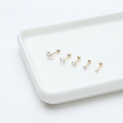 [10K Gold] Mina Schlichtes Zirkonia-Piercing