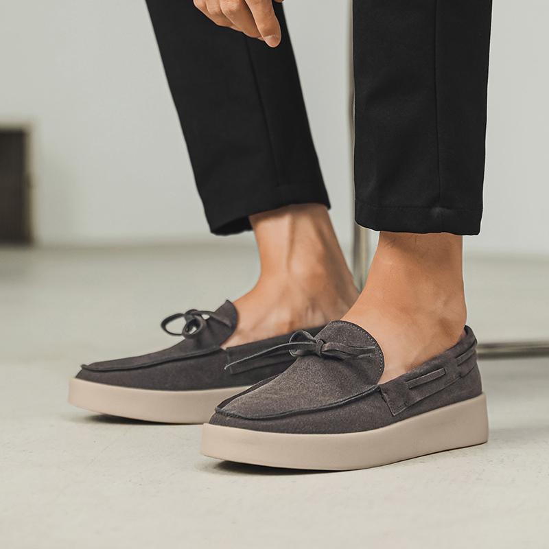 Fashion Men Casual Shoes Luxury Mens Loafers Handmade Suede Genuine Leather Men's Shoes Moccasins Slip On Flats Male Luxe Driving Shoes