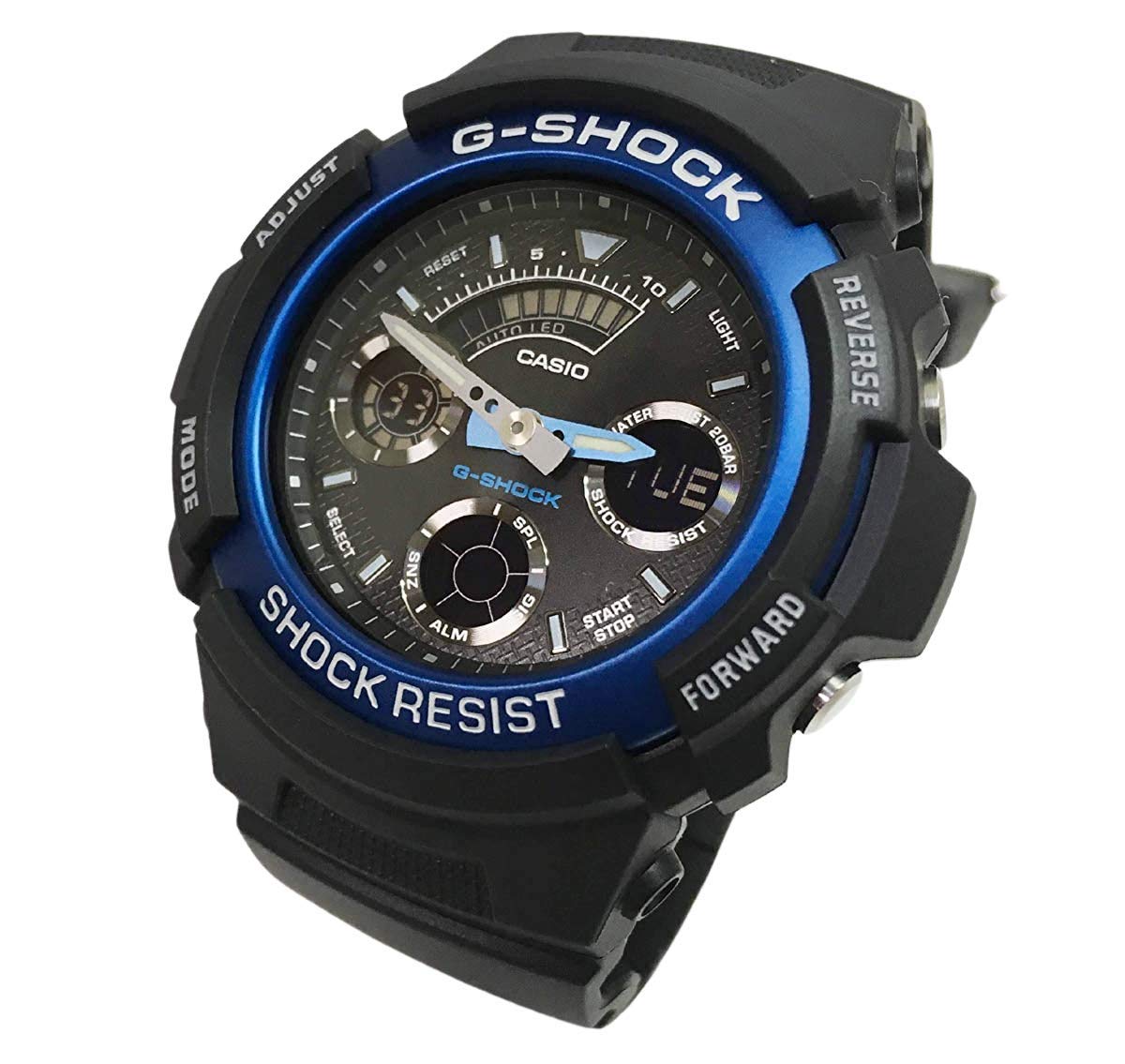 Casio G-SHOCK AW-591-2AJF Мужские аналогово-цифровые часы Синий металлический безель Легкие