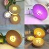 Resin Art Display Round Wood Colorful LED Light Wooden Night Lamp Base Stand for DIY Epoxy Resin Mold Display Base Home Decor