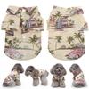 Hawaiian Dog Shirts Pet Summer Cool T Shirt with Coconut Tree Print for Dogs Cats BeigeXL